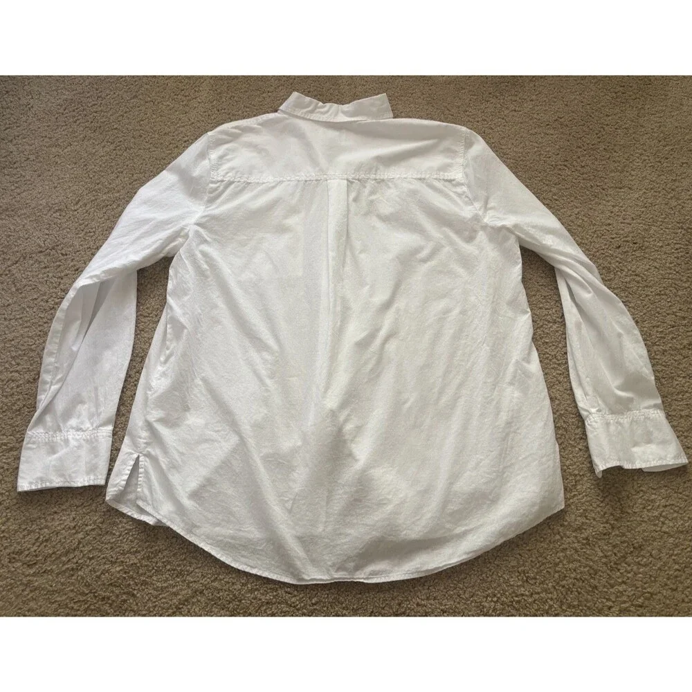 J. Crew White Button-Up Cotton Blouse